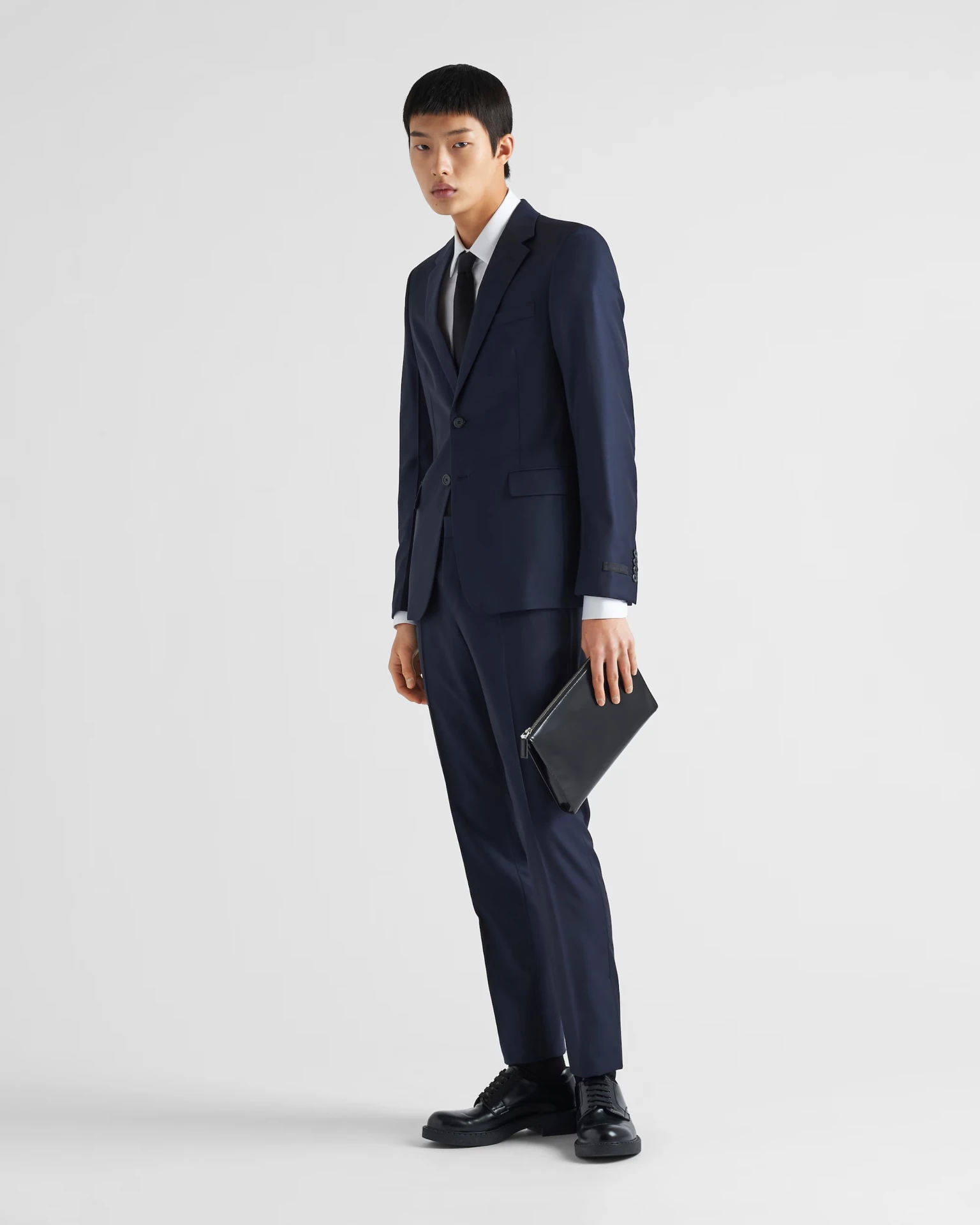 Matteo Zanetti NAVY SLIM SILK SUIT — alternate view