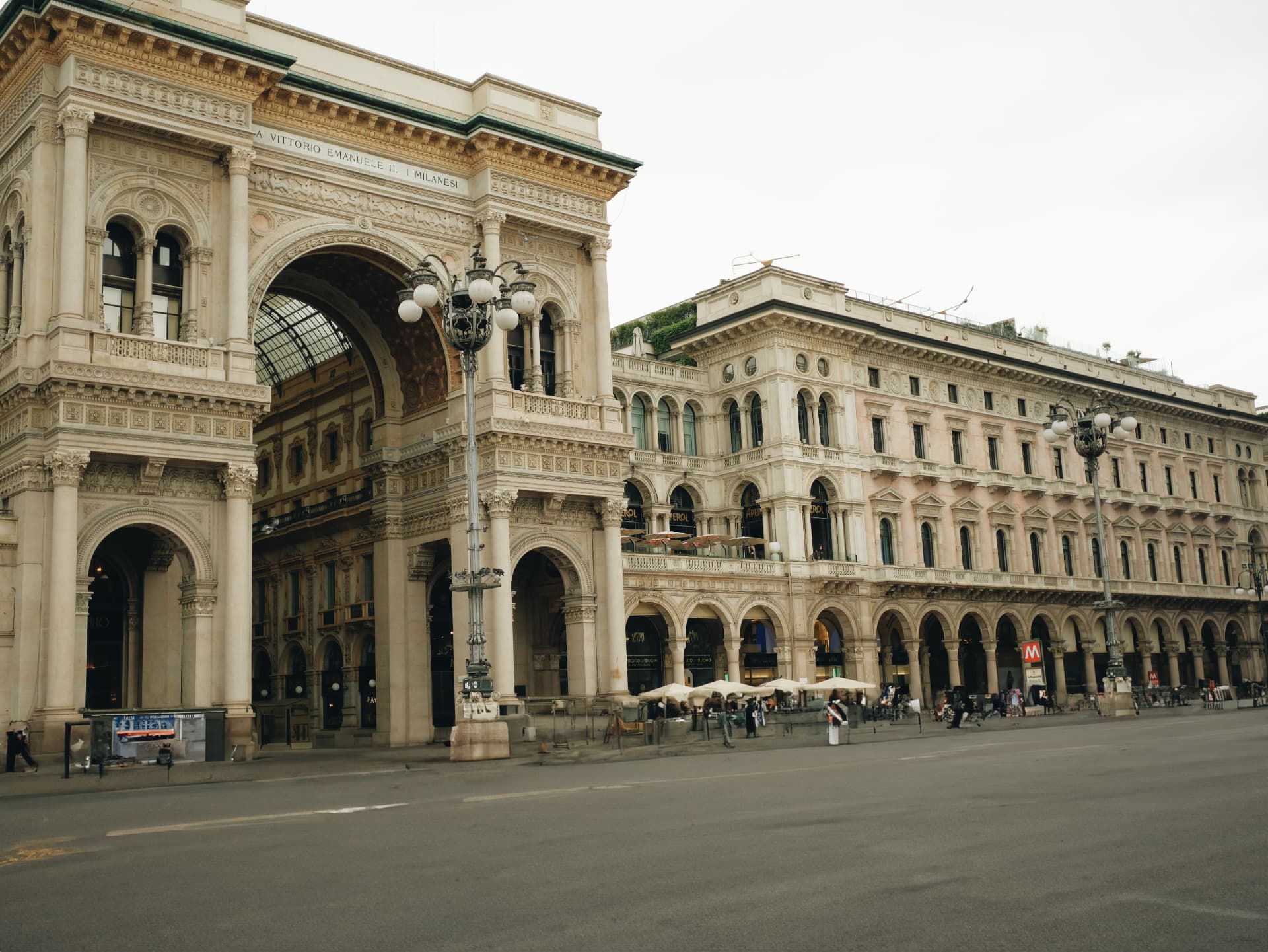 Galleria Vittorio Emanuele II in Milan at dawn